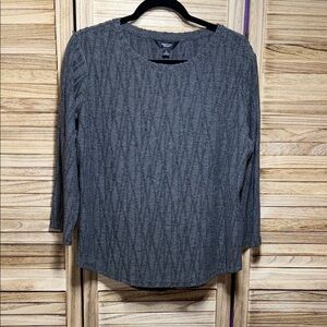 Simply Vera Vera Wang Charcoal Patterned Top Size XL